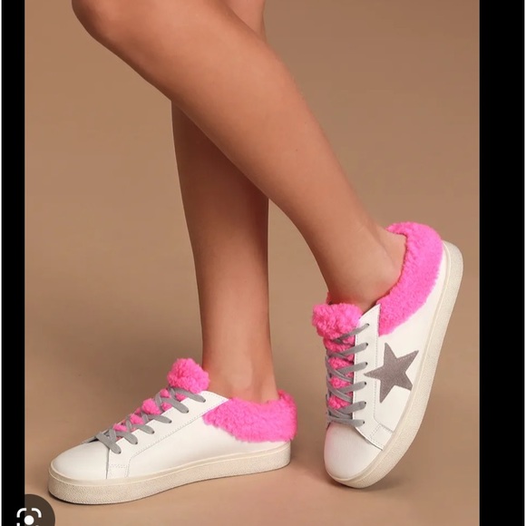Steve Madden Polaris White and Pink Backless Slip-on Sneaker - Picture 1 of 12